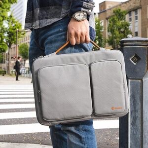 Tomtoc 360 Protective Laptop Shoulder Bag Padded for 13-inch Laptop MacBook Grey
